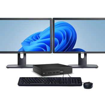Dell OptiPlex 3070 Windows 11 Desktop Computer | Core i3-9100T (3.1 GHz) Processor | 32GB RAM | 128GB SSD | Dual 22" LCD's