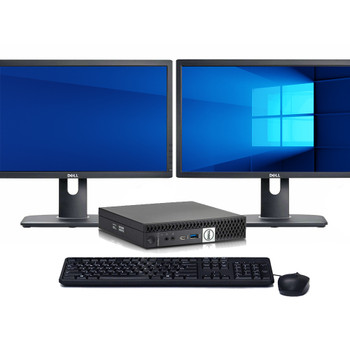Windows 11 Pro Desktop Computer Dell 5060 Mini | Intel Hexa Core i7-8700T CPU | 32GB RAM | 1TB SSD | Dual 22" LCD's