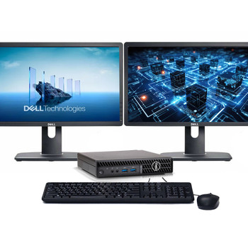 Windows 11 Pro Dell OptiPlex 7080 Micro PC | Octa-Core i7 10th gen CPU | 32GB RAM | 512GB SSD | Dual 22" LCD's