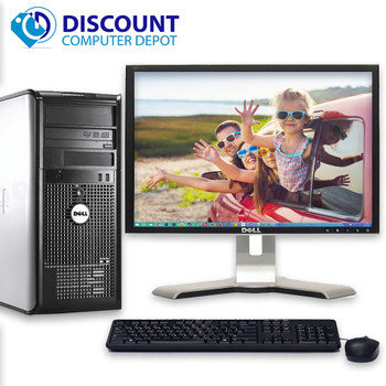 Cheap, used and refurbished Dell Optiplex Windows 10 Tower Computer PC Core 2 Duo 4GB 500GB Wifi 17" LCD