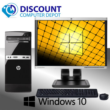 Cheap, used and refurbished Fast HP 500B Desktop Computer Tower Windows 10 Dual Core  4GB 500GB 19" LCD and WIFI