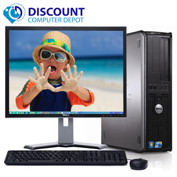 Cheap, used and refurbished Dell Optiplex 760 Windows 10 Desktop Computer PC Core 2 Duo 4GB DVD WiFi 17" LCD