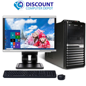Cheap, used and refurbished Acer Veriton Windows 10 Tower Desktop Computer PC Intel Core i3 3.2Ghz 4GB 320GB 17" LCD