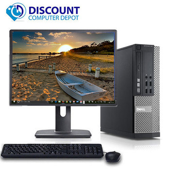 Cheap, used and refurbished Dell Optiplex Desktop Computer Quad Core i5 8GB 500GB Windows 10 Pro w/19" LCD and WIFI