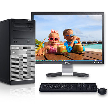 Cheap, used and refurbished Dell Optiplex 9010 Computer Tower 19" LCD i3 3.2GHz 8GB 500GB Win 10 Pro WiFi