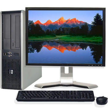 HP DC Desktop Computer PC Tower Intel Dual Core 4GB 160GB DVDRW WiFi 17" LCD