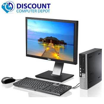 Cheap, used and refurbished Dell Optiplex 990 USFF Desktop PC Core i5 4GB 250GB Win10 Home WiFi W/19" LCD
