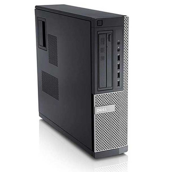 Right Side View Dell Optiplex 390 Windows 10 Pro Desktop PC Computer i3 3.1GHz 4GB 120GB SSD with 19" Dell LCD Monitor and Dell Speaker Bar