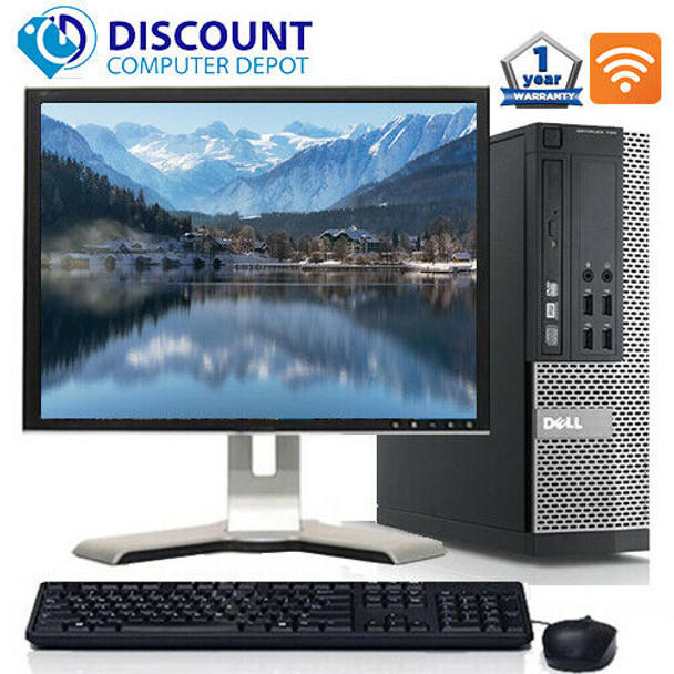 Cheap, used and refurbished Dell Desktop Computer Optiplex 3010 SFF Intel Core i3 16GB RAM 512GB SSD WIFI Keyboard and Mouse 19" LCD Monitor Windows 10 Pro