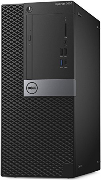 Front View, Dell OptiPlex 7050 Tower Computer Intel Core i7 7th Generation 16GB RAM Wi-Fi 1TB HDD Windows 10 Professional