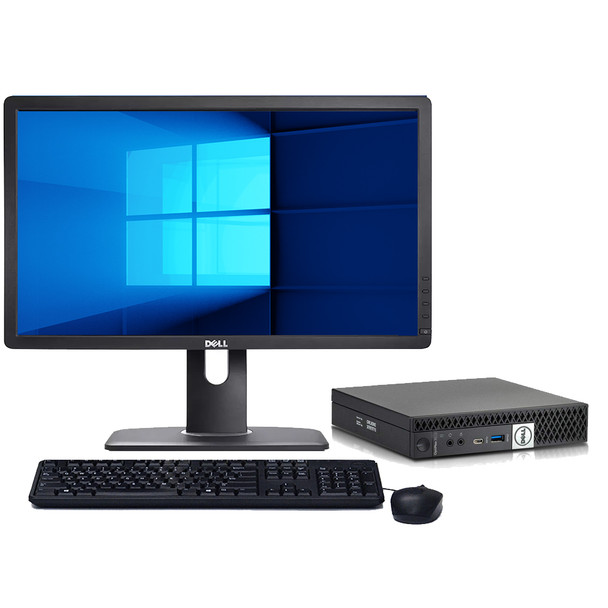 Windows 11 Desktop Computer Dell 5060 Mini | Intel Hexa Core i7-8700T CPU | 16GB RAM | 128GB SSD | 24" LCD