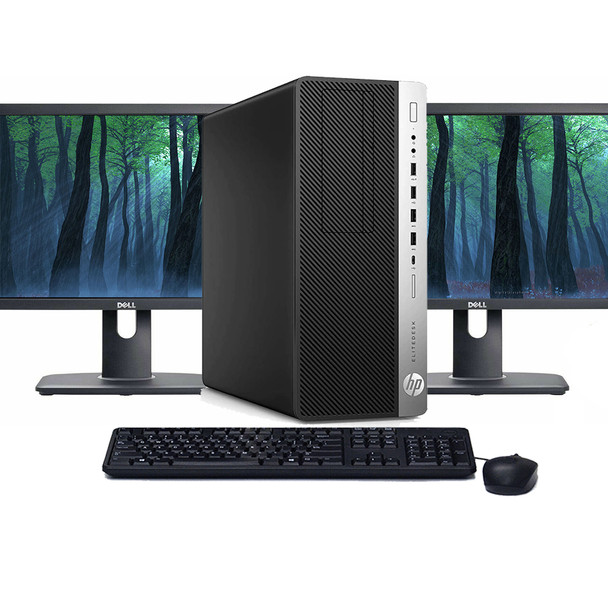 HP ProDesk 600 G4 Windows 11 Pro Desktop Computer | Core i5-8500 (3.0 GHz) Processor | 16GB RAM | 256GB SSD | Dual 22" LCD's