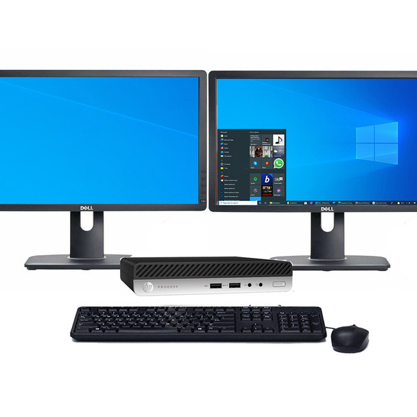 Windows 11 Desktop Computer HP 600 G5 Mini | Core i5 CPU | 32GB RAM | 1TB SSD | Dual 22" LCD's