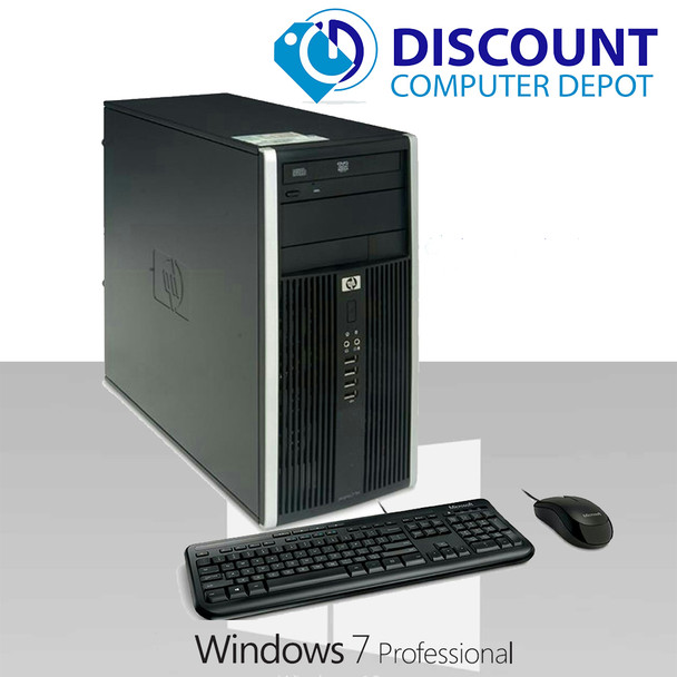 Cheap, used and refurbished HP 6000 Pro Desktop Computer Tower Intel C2D 4GB 250GB DVD-ROM Win7 Pro-64  Key-Mice