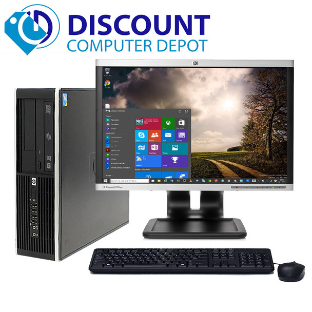 Cheap, used and refurbished HP 6305 Pro Desktop Computer PC Quad 3.2GHz 8GB 1TB Windows 10-64 with 19" LCD and WIFI