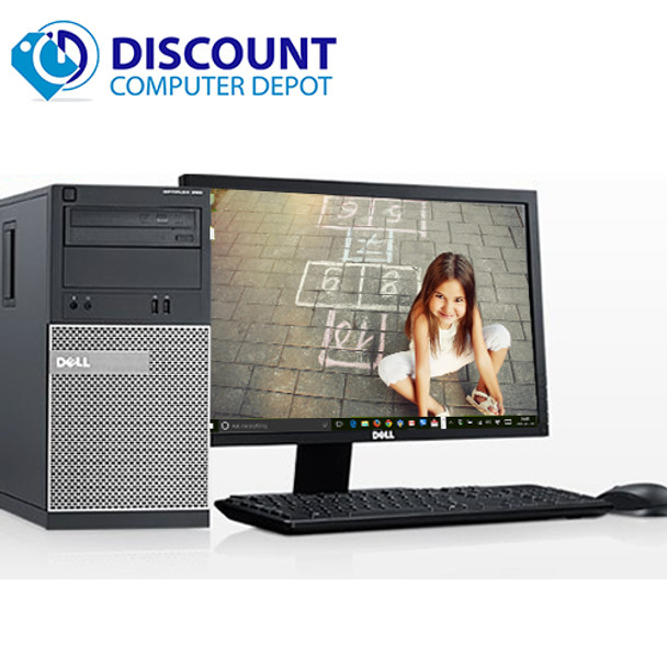 Cheap, used and refurbished Dell Optiplex Windows 10 Desktop Computer Tower Core i3 3.3GHz 8GB 1TB w/22" LCD and  Dedicated Graphics and WIFI