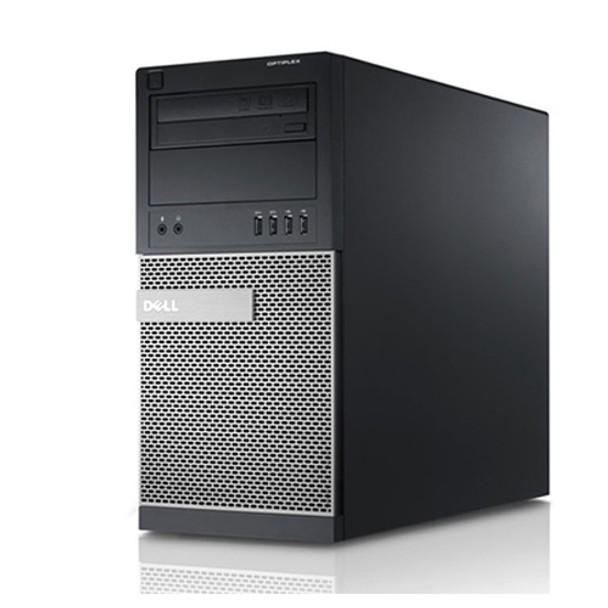 Front View Fast Dell Optiplex 3010 Windows 10 Pro Tower Dual 19" Core i3-3220 4GB 500GB and WIFI
