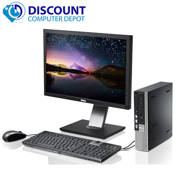Cheap, used and refurbished Fast Dell Optiplex 990 USFF Desktop Core i5 4GB 250GB Win10 Pro WiFi W/22" LCD