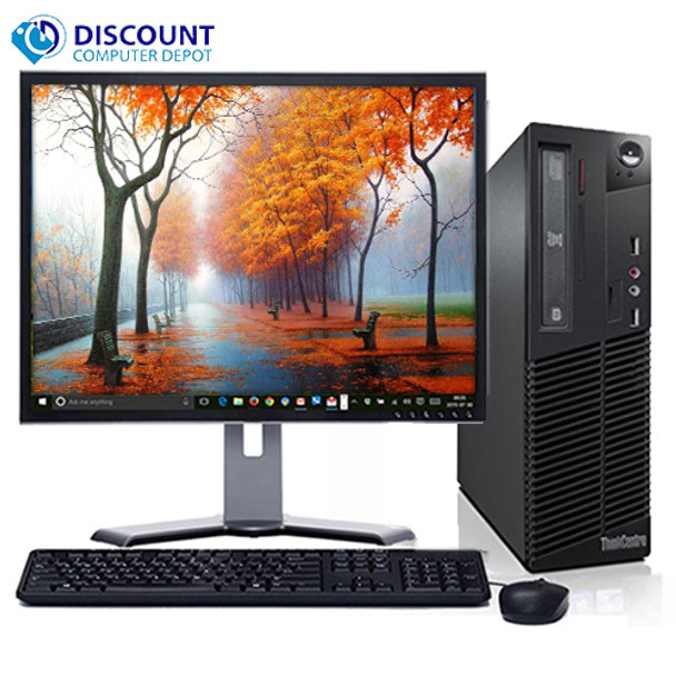 Cheap, used and refurbished Lenovo M82 Windows 10 Pro Desktop Computer PC Intel Quad Core i5 3.1GHz 8GB 500GB 17" LCD and WIFI