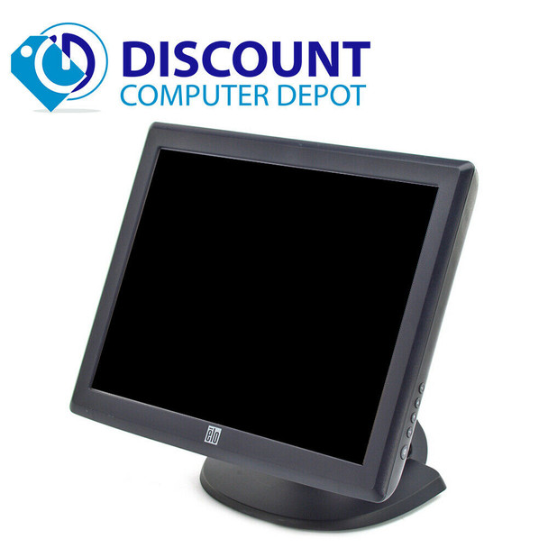 Front View ELO 1515L-7CWA-1-G  15" Touchscreen Black LCD Monitor VGA USB Serial - Grade B