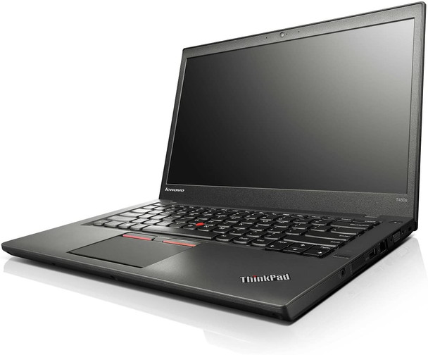 Front View Lenovo T450 14" Laptop PC Intel Core i5-5300U 5th Gen 2.3GHz 8GB 256GB SSD Windows 10 Pro Webcam