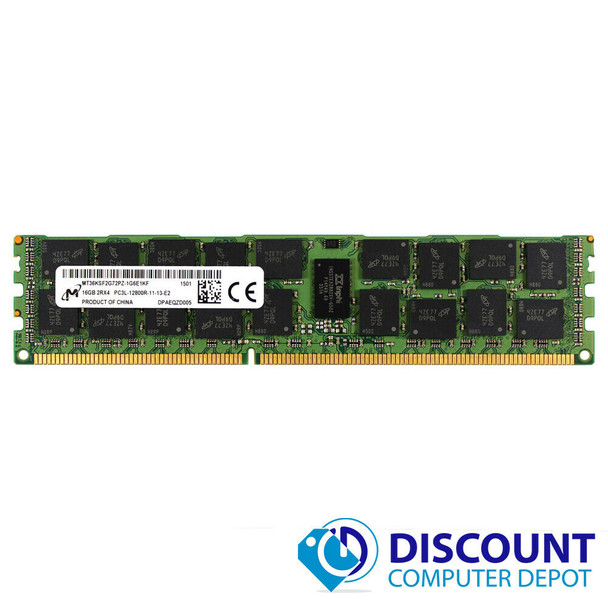 Cheap, used and refurbished 16GB 2Rx4 PC3L-12800R Micron MT36KSF2G72PZ-1G6E1HE Server Memory RAM ECC Reg