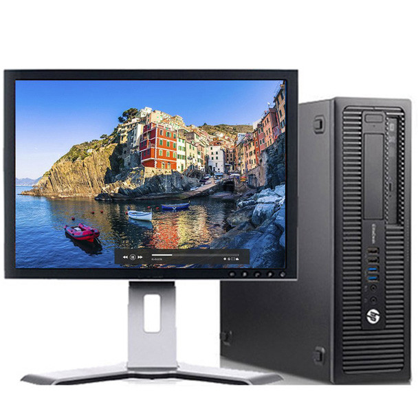 Cheap, used and refurbished HP ProDesk 600 G1 Desktop Core i3 Processor 8GB RAM 256GB SDD with 19" LCD and Windows 10
