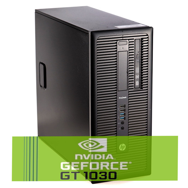 Front View HP  Desktop Gaming  Computer 600 G1 Tower Core i5 16GB 1TB with Nvidia GT 1030 Windows 10 PC