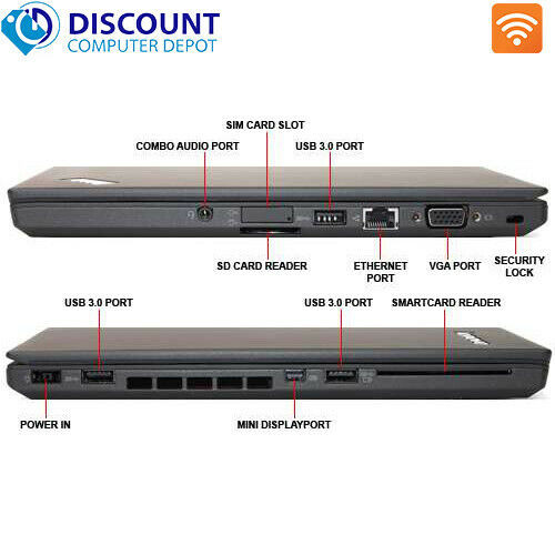 Lenovo ThinkPad T450 14" Laptop PC Intel Core i55300U 5th Gen 2.3GHz 8GB Ram 512GB SSD Windows