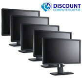 Front View Mix Name Brand LCD Monitors 24" (Grade A) Lot of 5