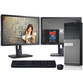 Cheap, used and refurbished  Dell Optiplex 9010 Desktop | Intel i7 Processor | 16GB RAM | 320GB HDD | Windows 10 Pro | Cables | Keyboard | Mouse | WIFI | Dual 22" Monitors