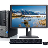 Front View, Dell OptiPlex 7020 SFF Desktop Computer Intel Core i3 4th Generation 8GB RAM 256GB SSD Wi-Fi 22" Monitor Windows 10 Professional 