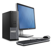 Front View, Dell OptiPlex 3020 SFF Desktop Computer Intel Core i5 4th Generation 4GB RAM 17" Monitor Wi-Fi NO Hard-Drive or Operating System
