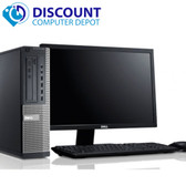 Cheap, used and refurbished Dell Optiplex 3010 Desktop Quad Core I5-3470 3.2GHz 4GB 500GB DVD-RW Windows 10 w/22" LCD Monitor and WIFI