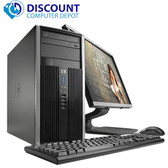 Cheap, used and refurbished HP Elite/Pro Desktop Computer Tower i5 3.1GHz 8GB 1TB 22"LCD Windows 10 Pro and WIFI