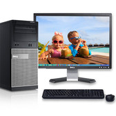 Cheap, used and refurbished Dell Optiplex 790 Computer Tower 19" LCD Intel i3 8GB 320GB Windows 10 Home WiFi