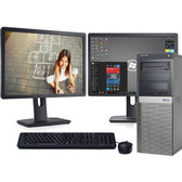 Cheap, used and refurbished Dell Optiplex 7010 Computer Tower i3 3.2GHz 8GB 500GB Win 10 Pro Dual 22" LCD'S
