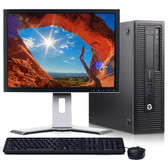 Cheap, used and refurbished HP EliteDesk 705 G1 Desktop Computer Bundle with Fast AMD A6 Pro 3.5GHz Processor 8GB of RAM 256GB SSD DVD-RW Wifi with a 19" LCD and Windows 10 Professional-Refurbished