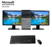 Cheap, used and refurbished Dell 3020 i5 Tower 3.20GHz 8GB RAM 1TB HDD Windows 10 Home with Dual 22" LCD