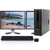 Cheap, used and refurbished HP ProDesk G1 Desktop Computer Core i5 (4th Gen) 3.2GHz 16GB 256GB SSD  Windows 10 Pro and WIFI and Dual 19" Monitors