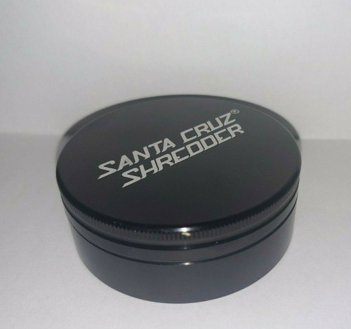 2.75" SHINY BLACK 2-PIECE LARGE TOBACCO HERB GRINDER WITH MAGNET