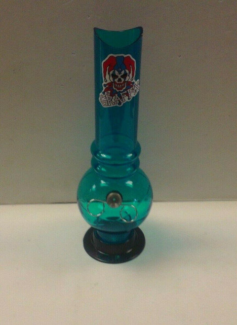 12" ACRYLIC BUBBLE WATER PIPE PULL CARB - AQUA