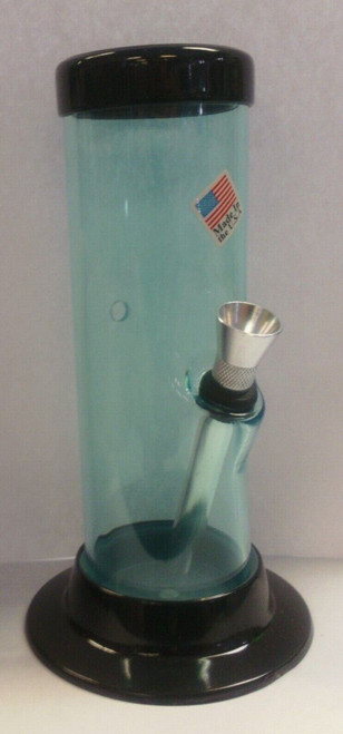 6.5" ACRYLIC STRAIGHT WATERPIPE W/ THUMB CARB - LIGHT BLUE (2" Width)