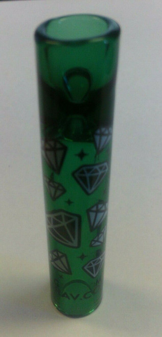 3.25" 16mm "DIAMOND" BOROSILICATE GLASS 1-HIT TASTER TOBACCO PIPE - GREEN