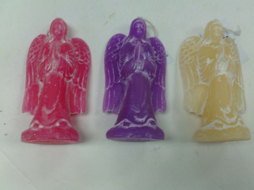 3 PACK OF 4" JASMINE SCENTED ANGEL SHAPED WAX PRAYER CANDLES
