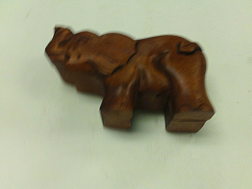 5.5" HANDCRAFTED ELEPHANT WOODEN PUZZLE JEWELRY BOX