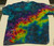 LINE PATTERN RAINBOW TYE DYE SHORT SLEEVE T-SHIRT - KIDS UNISEX - XS