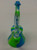 8" SILICONE NOVELTY CRESCENT MOON-SHAPED WATER PIPE WITH GLASS CRESCENT MOON CHAMBER & 14mm GLASS BOWL - BLUE, WHITE & GREEN