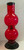 9" ACRYLIC STRAIGHT 2-BUBBLE WITH PULL BOWL WATER PIPE - RED (1.5" Width)