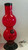 9" ACRYLIC STRAIGHT 2-BUBBLE WITH PULL BOWL WATER PIPE - RED (1.5" Width)